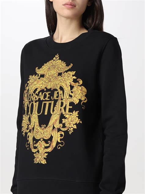 versace jeans sweatshirt black|versace jeans couture outlet.